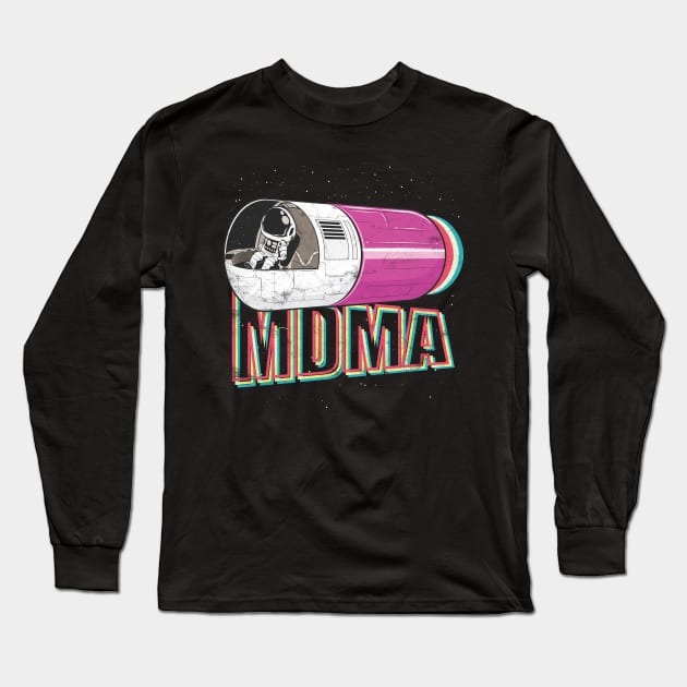 Techno MDMA Astronaut Long Sleeve T-Shirt by avshirtnation